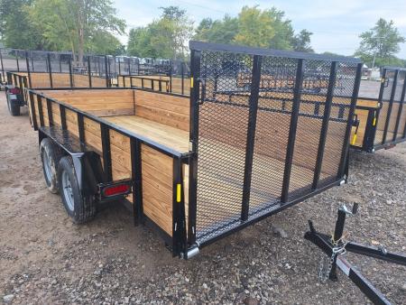 New 2027 AMO 82x16 Tandem Axle Woodside Utility Trailer W/Led Lights and Spring Assist Gate