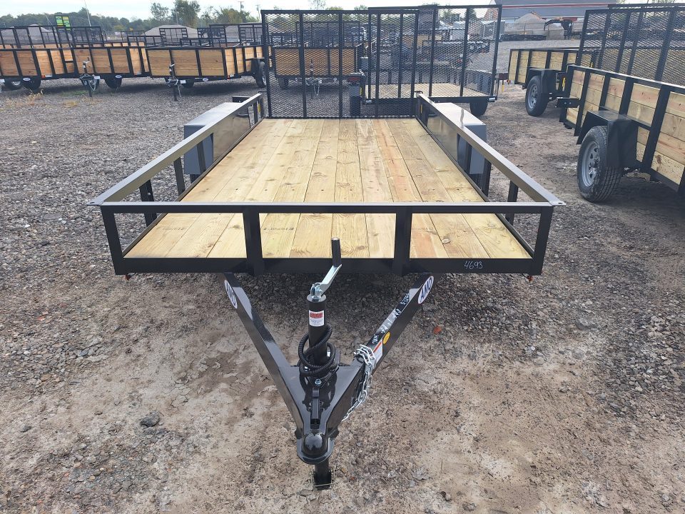 New 2027 AMO 76x14 Tandem axle Landscape Trailer W/ Led Lights and Spring Assist Gate