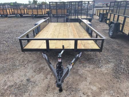 New 2027 AMO 76x14 Tandem axle Landscape Trailer W/ Led Lights and Spring Assist Gate