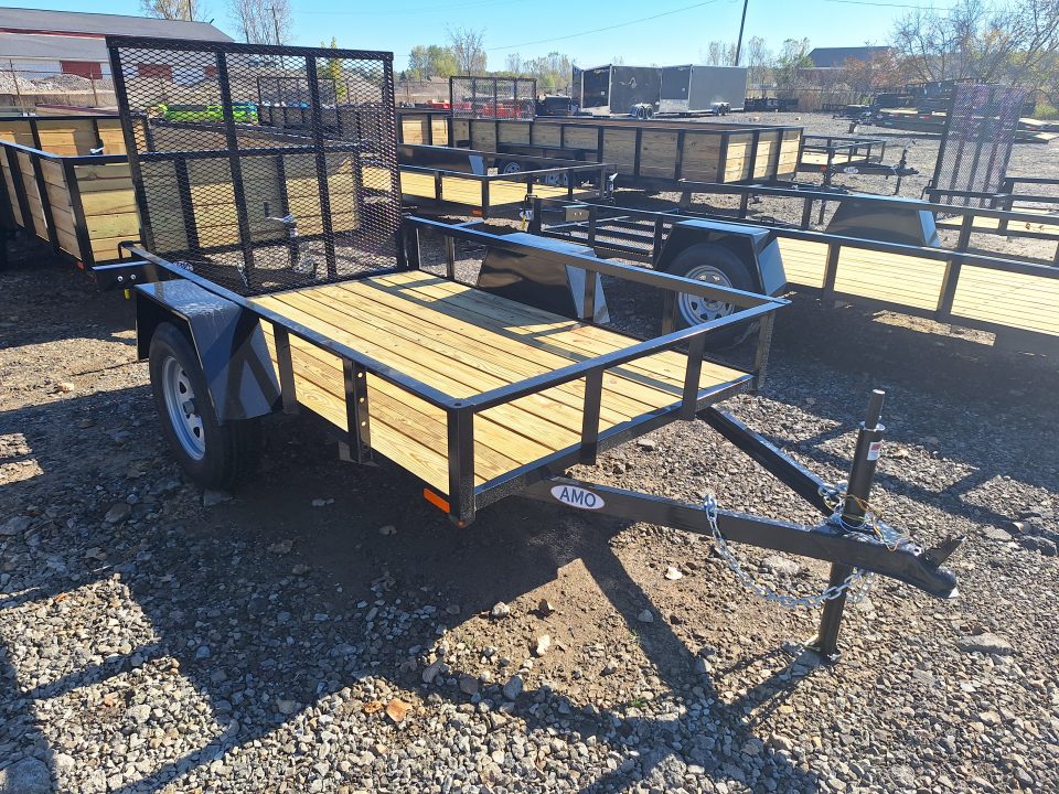 New 2027 AMO 5x8 Lowside Landscape Trailer W/Led Lights and Spring Assist Gate