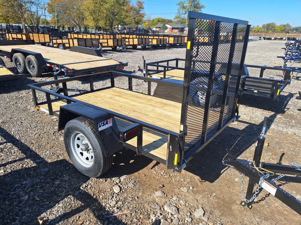New 2027 AMO 5x8 Lowside Landscape Trailer W/Led Lights and Spring Assist Gate