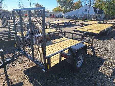 New 2027 AMO 5x8 Lowside Landscape Trailer W/Led Lights and Spring Assist Gate