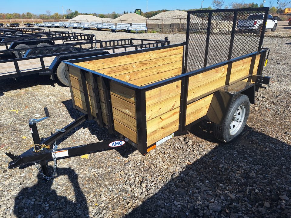 New 2027 AMO 5x8 High Woodside Utility Trailer W/Led Lights and Spring Assist Gate