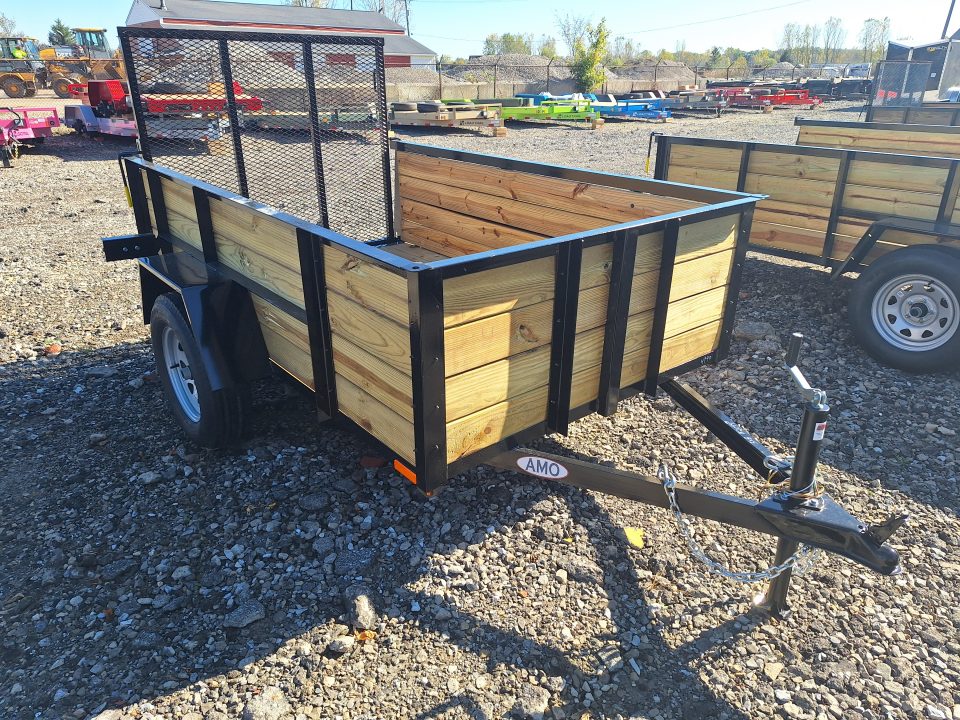 New 2027 AMO 5x8 High Woodside Utility Trailer W/Led Lights and Spring Assist Gate