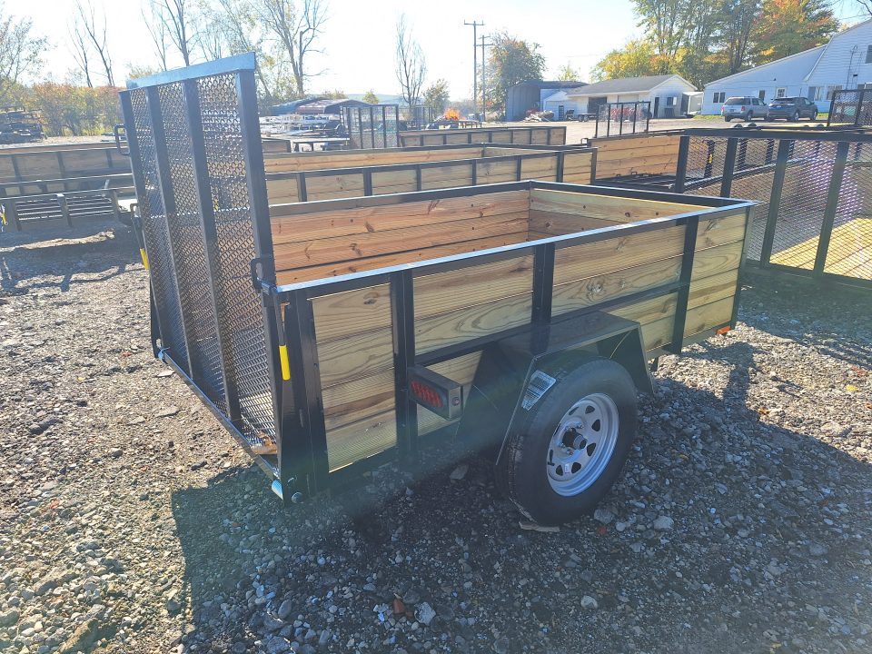 New 2027 AMO 5x8 High Woodside Utility Trailer W/Led Lights and Spring Assist Gate