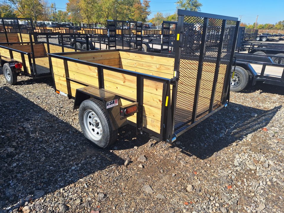 New 2027 AMO 5x8 High Woodside Utility Trailer W/Led Lights and Spring Assist Gate