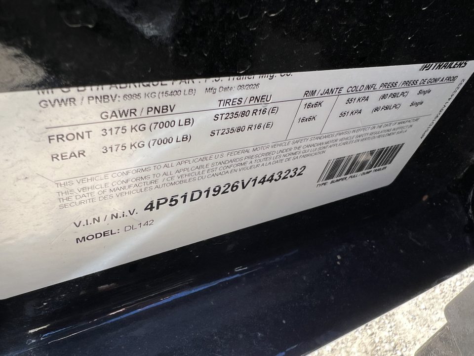 New 2027 PJ Trailers 14 DL Dump Trailer