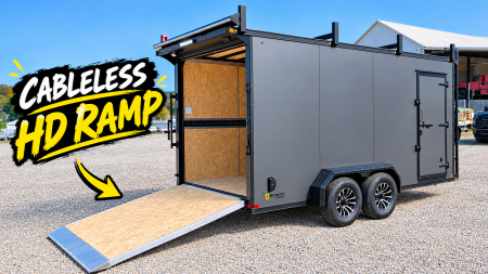 New 2027 BELMONT 7x16 HD V-Nose Contractor Cargo Trailer w/ Ramp Door