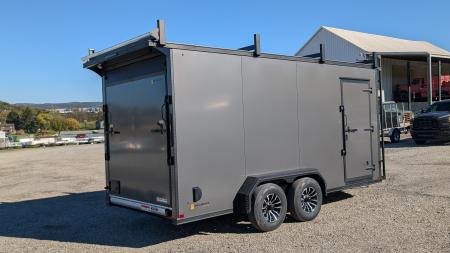New 2027 BELMONT 7x16 HD V-Nose Contractor Cargo Trailer w/ Ramp Door