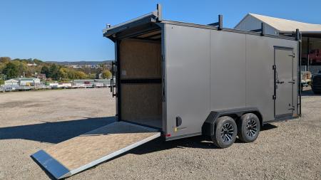 New 2027 BELMONT 7x16 HD V-Nose Contractor Cargo Trailer w/ Ramp Door