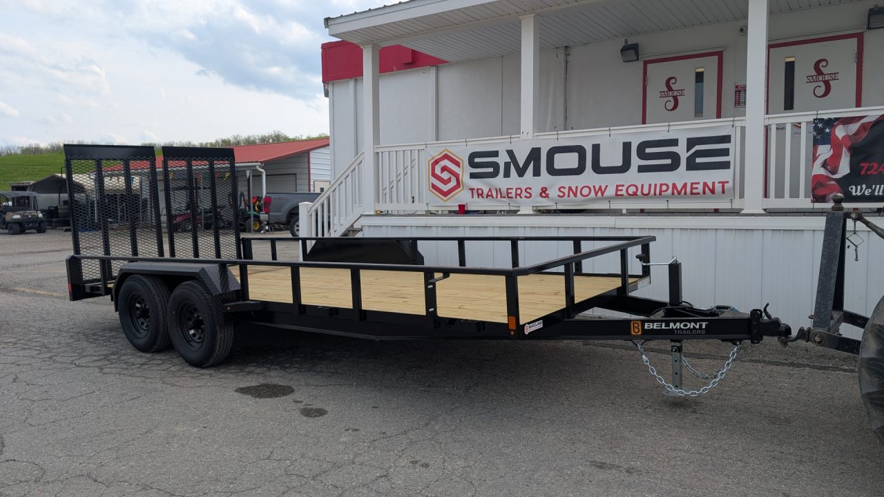 New 2027 Belmont 7x16 Tube Top Utility Trailer w/ HD Split Gate