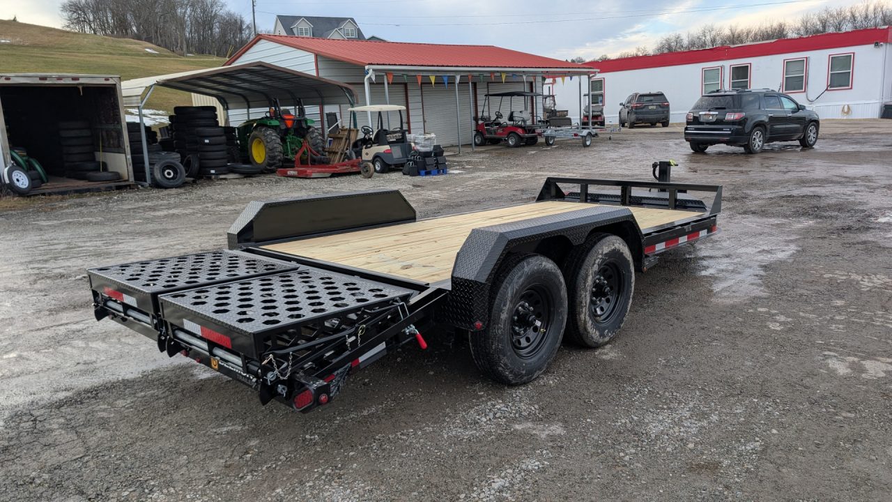 New 2027 Belmont 16' (13+3) HD Lo Pro Equipment Trailer w/ Full Width Wedge Ramps