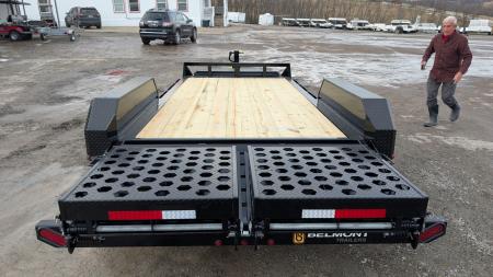 New 2027 Belmont 16' (13+3) HD Lo Pro Equipment Trailer w/ Full Width Wedge Ramps