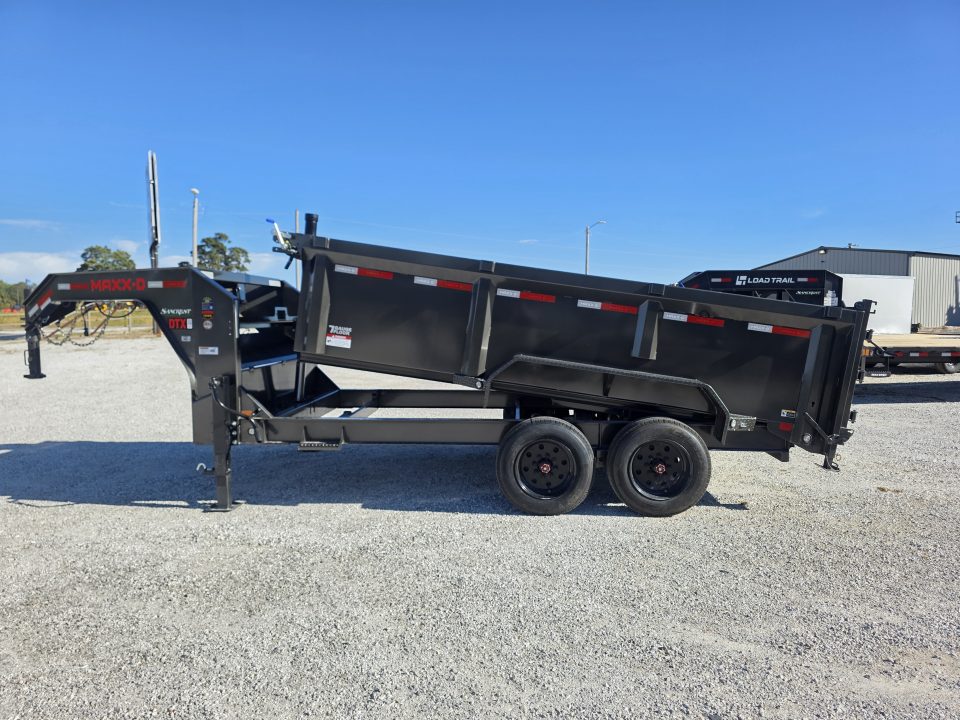 New 2027 MAXX-D 83 X 14 DTX TANDEM TELESCOPIC GN DUMP W/ 3' SIDES/ 7GA FLOOR/ 10GA SIDES/ SLIDE IN RAMPS