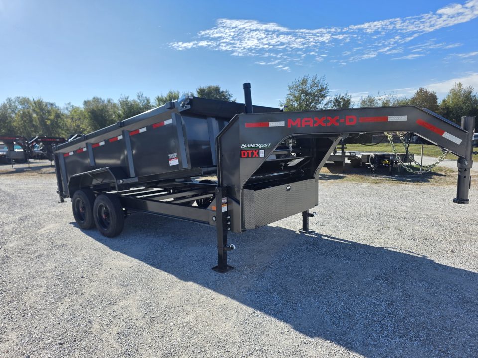New 2027 MAXX-D 83 X 14 DTX TANDEM TELESCOPIC GN DUMP W/ 3' SIDES/ 7GA FLOOR/ 10GA SIDES/ SLIDE IN RAMPS
