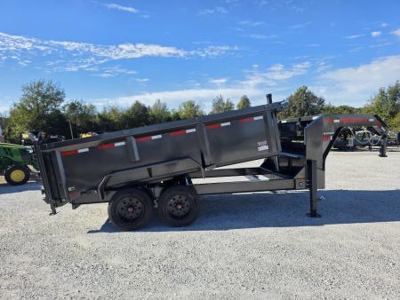 New 2027 MAXX-D 83 X 14 DTX TANDEM TELESCOPIC GN DUMP W/ 3' SIDES/ 7GA FLOOR/ 10GA SIDES/ SLIDE IN RAMPS