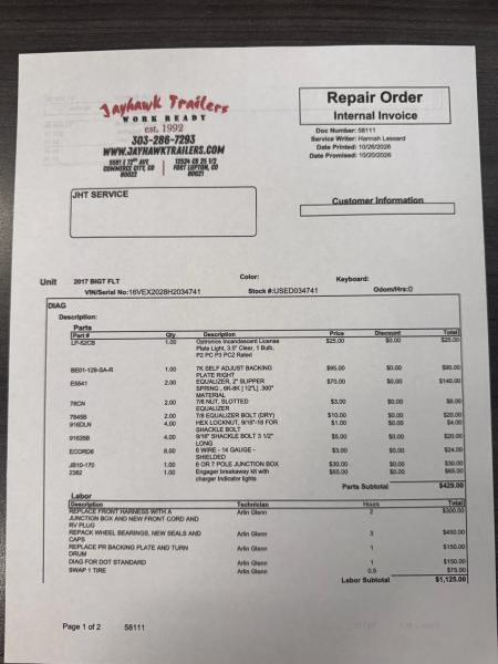 Used 2017 Big Tex Trailers 7-HD20 Equipment Hauler W/Maxx Ramps Other
