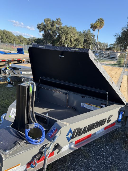 New 2027 Diamond C DET210 Equipment Trailer; 24X102; HYDRO JACK/TILT; 12K POP UP WINCH