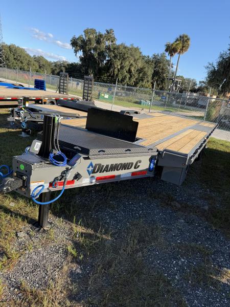 New 2027 Diamond C DET210 Equipment Trailer; 24X102; HYDRO JACK/TILT; 12K POP UP WINCH