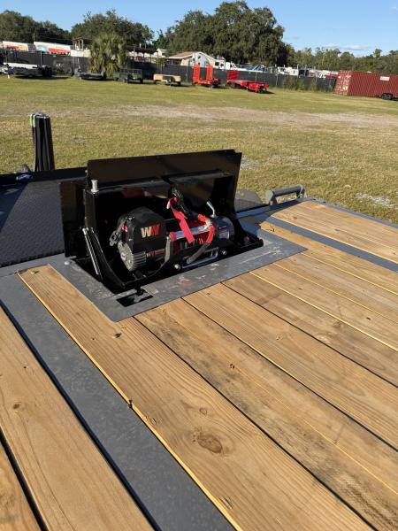 New 2027 Diamond C DET210 Equipment Trailer; 24X102; HYDRO JACK/TILT; 12K POP UP WINCH