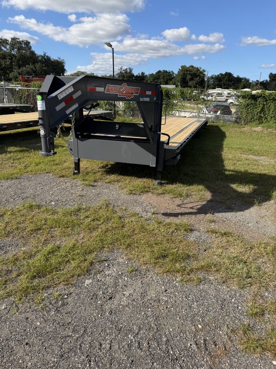 Used 2027 Down 2 Earth DTEGN16-40DT Flatbed Trailer;STEEL RAMPS; 40X102; 5” SIDE RAILS