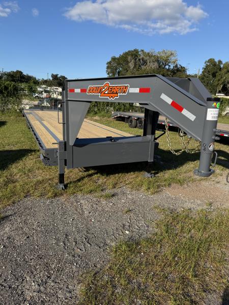 Used 2027 Down 2 Earth DTEGN16-40DT Flatbed Trailer;STEEL RAMPS; 40X102; 5” SIDE RAILS