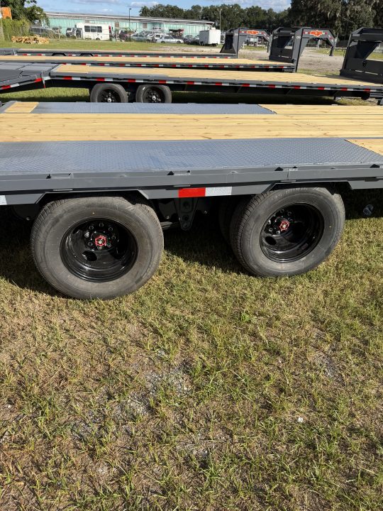 New 2027 Down 2 Earth DTEGN22-30DT Flatbed Trailer; FOLD FLAT STEEL RAMPS