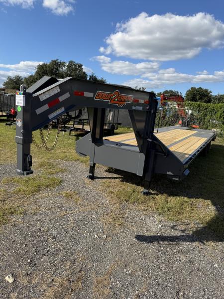 New 2027 Down 2 Earth DTEGN22-30DT Flatbed Trailer; FOLD FLAT STEEL RAMPS
