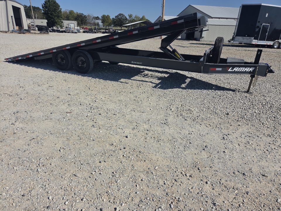 New 2027 Lamar 102X24 TANDEM DECKOVER POWER TILT W/8K AXLES & HYDROJACK