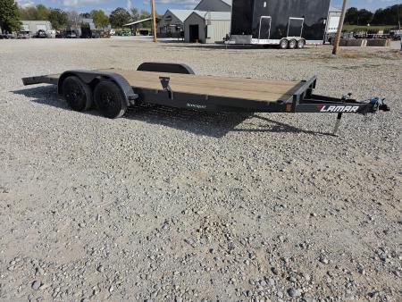 New 2027 Lamar 83X20 TANDEM 7K CAR HAULER W/2' STEEL DOVE & SLIDE OUT RAMPS