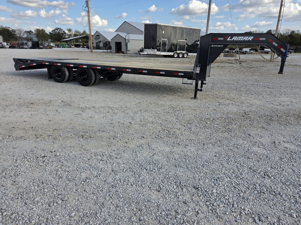 New 2027 Lamar 102X25 TANDEM LO-PRO GOOSENECK W/10K AXLES MAX RAMPS & HDSS SUSPENSION