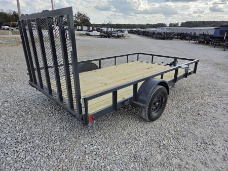 New 2027 Lamar 77X12 SINGLE 3.5K TUBETOP UTILITY W/4" CHANNEL FRAME & 4' SPRING GATE