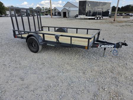 New 2027 Lamar 77X12 SINGLE 3.5K TUBETOP UTILITY W/4" CHANNEL FRAME & 4' SPRING GATE