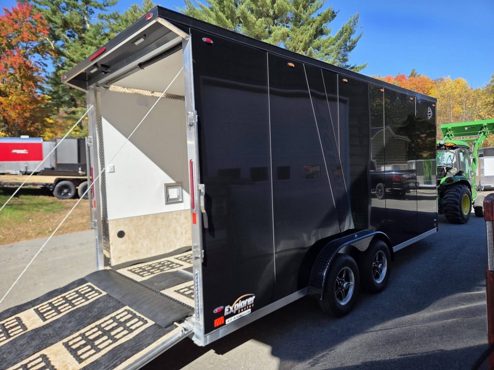 New 2027 Legend Trailers 7.5x18 3 place snowmobile or sxs utv atv motorcycle trailer loaded Snowmobile Trailer