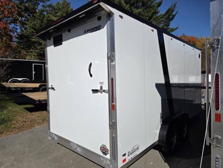New 2027 Legend Trailers 7.5x18 3 place snowmobile trailer extra height sxs atv motorcycle Snowmobile Trailer
