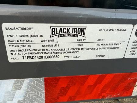 Used 2025 Black Iron Products 7 x 14 Dump Trailer with 4' Sides and 14000K Capacity Dump Trailer