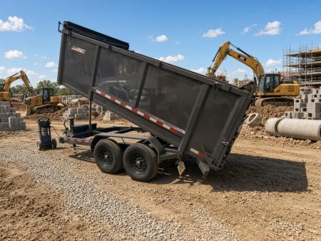 Used 2025 Black Iron Products 7 x 14 Dump Trailer with 4' Sides and 14000K Capacity Dump Trailer
