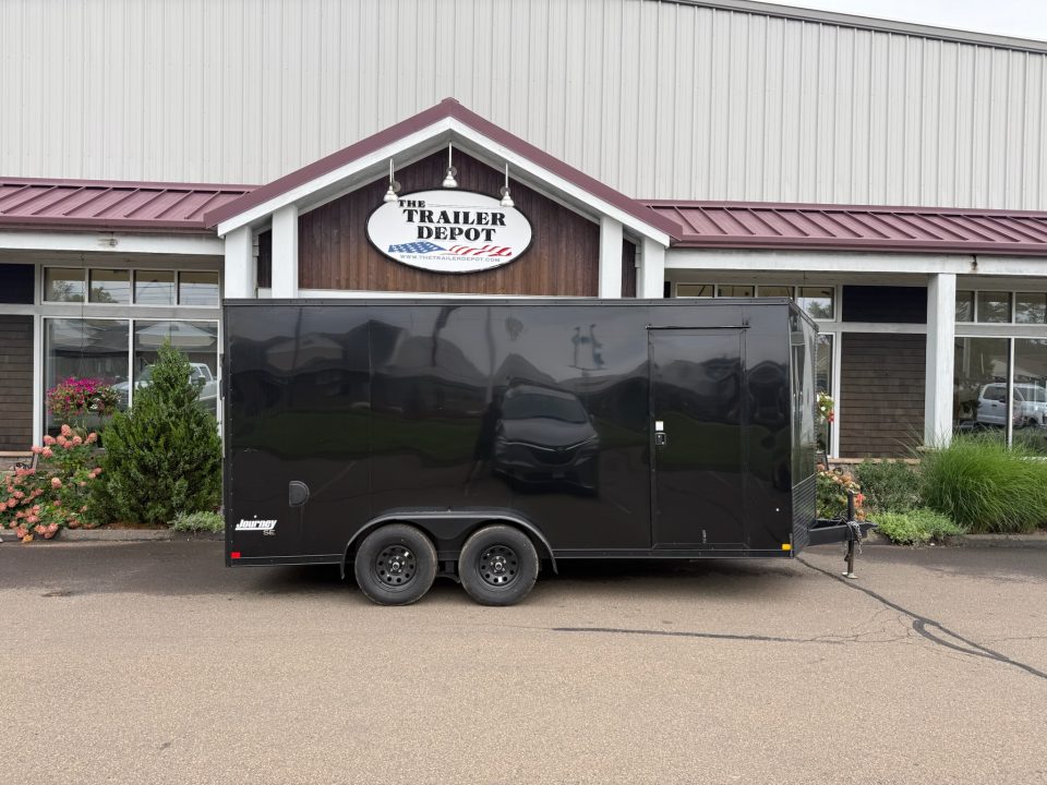 Used Pace American 7' x 16' + V-Nose Enclosed Cargo Trailer with Ramp Door 7K