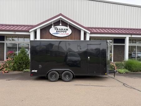 Used Pace American 7' x 16' + V-Nose Enclosed Cargo Trailer with Ramp Door 7K