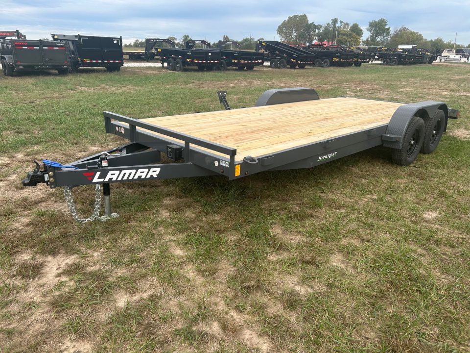 New 2027 Lamar 83x20 Tandem 7K Carhauler w/ 2' Dove & Slide In Ramps