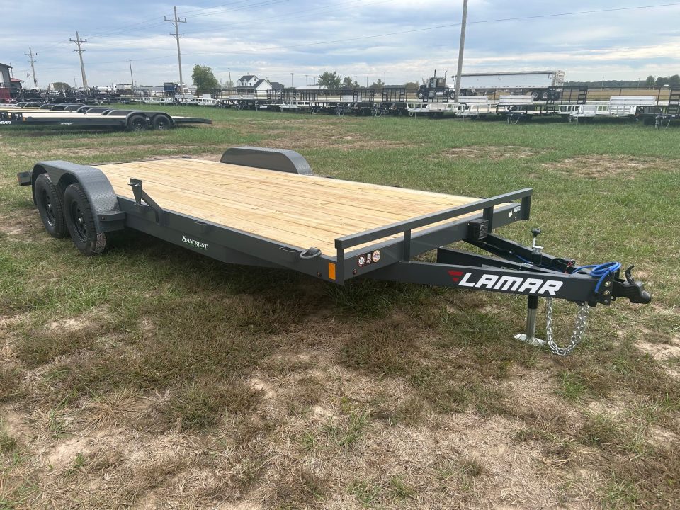 New 2027 Lamar 83x20 Tandem 7K Carhauler w/ 2' Dove & Slide In Ramps