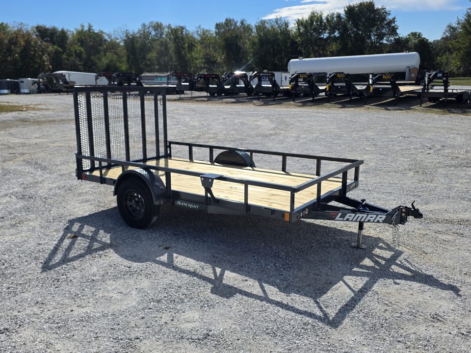 New 2027 Lamar 77X12 SINGLE 3.5K TUBETOP UTILITY W/4" CHANNEL FRAME & 4' SPRING GATE