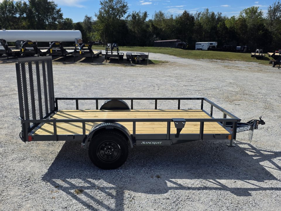 New 2027 Lamar 77X12 SINGLE 3.5K TUBETOP UTILITY W/4" CHANNEL FRAME & 4' SPRING GATE