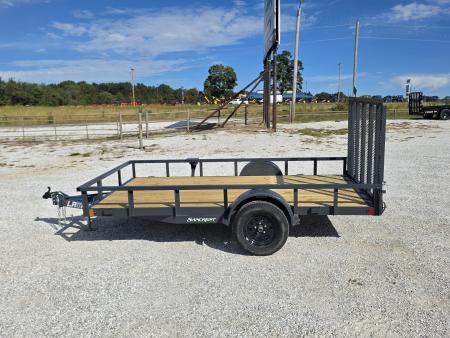 New 2027 Lamar 77X12 SINGLE 3.5K TUBETOP UTILITY W/4" CHANNEL FRAME & 4' SPRING GATE
