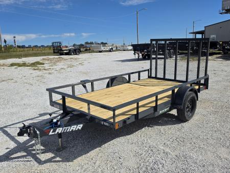 New 2027 Lamar 77X12 SINGLE 3.5K TUBETOP UTILITY W/4" CHANNEL FRAME & 4' SPRING GATE