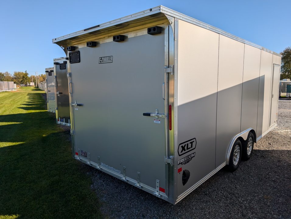 New 2027 E-Z Hauler EZEC8.5X20CH XLT PRO Car Hauler 7 FOOT 1 INCH INTERIOR HEIGHT, .080 POLY SIDES, TRANSLUCENT ROOF, REAR CANOPY, TORSION AXLES, FREE ALUMINUM WHEEL UPGRADE