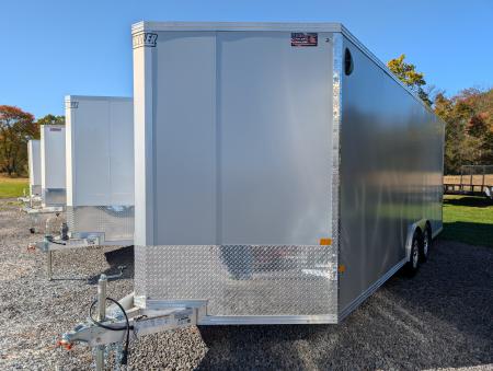 New 2027 E-Z Hauler EZEC8.5X20CH XLT PRO Car Hauler 7 FOOT 1 INCH INTERIOR HEIGHT, .080 POLY SIDES, TRANSLUCENT ROOF, REAR CANOPY, TORSION AXLES, FREE ALUMINUM WHEEL UPGRADE
