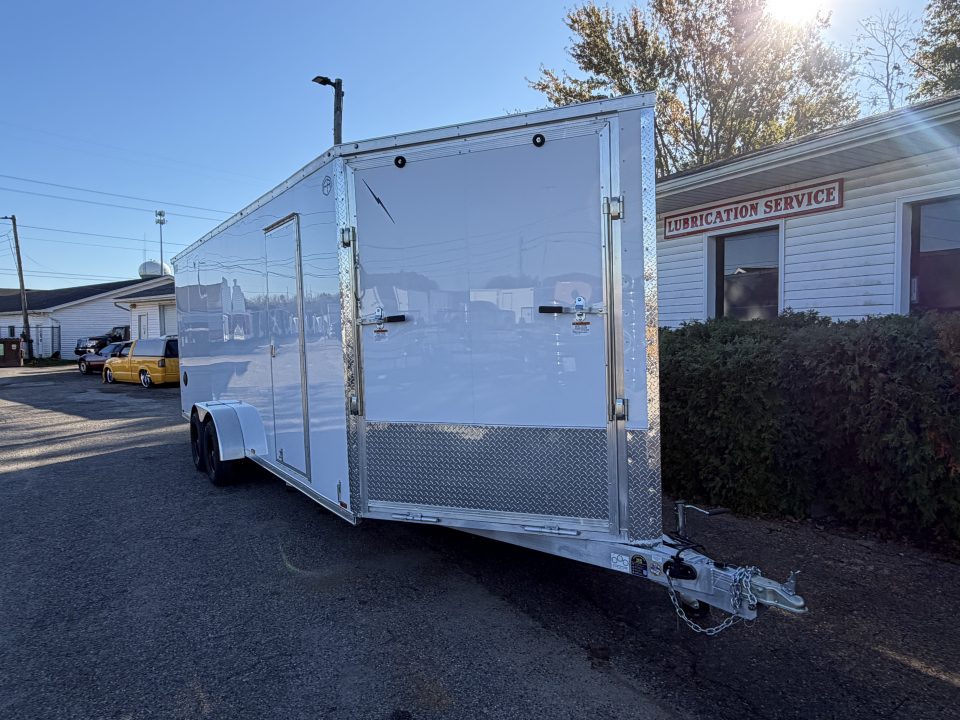 New 2027 7 X 27 All Aluminum 4 - 5 Place Lightning Aluminum Enclosed Trailer with 7ft interior -