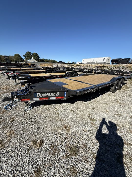 New 2027 Diamond C HXD 210 22’ Tilt Trailer, 23K GVWR, 102” WIDE, DRIVE OVER FENDERS, 2SPD JACK, WINCH PLATE/BED ROLLER