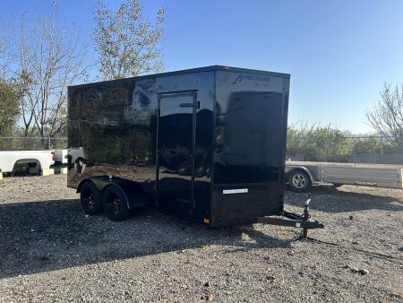 New 2027 Homesteader Trailer 7 X 14 FT INTREPID CARGO TRAILER 7 FT INT HEIGHT RAMP DOOR BLACK OUT TRIM  7K
